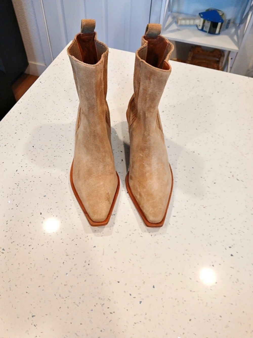 Reformation Pointed Toe Ankle Boots in Brown US 7.5